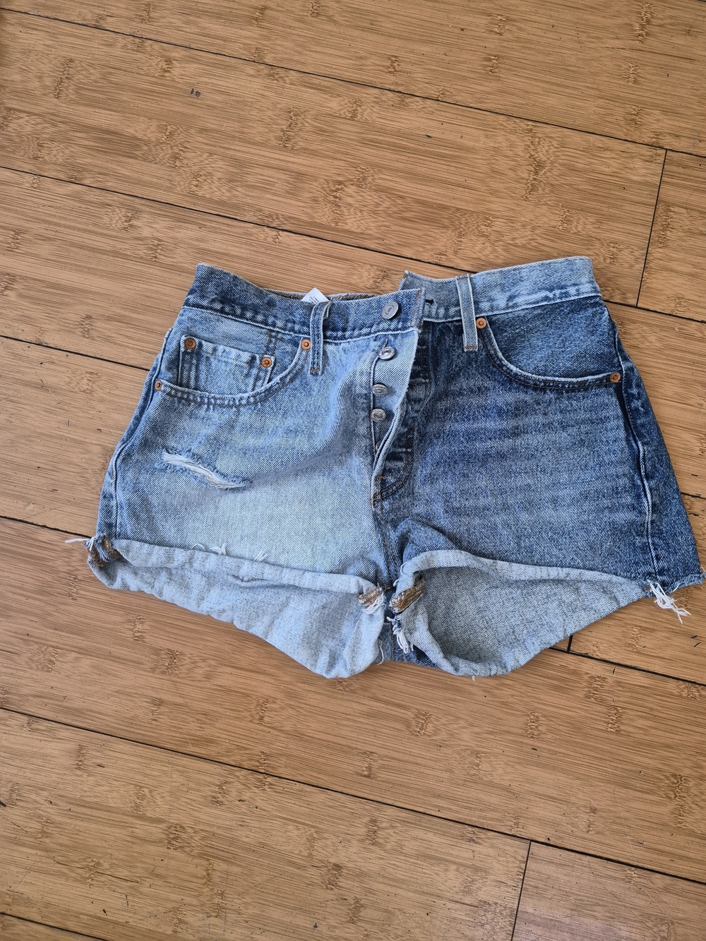 Levi's Two-Tone Button-Fly Denim Shorts - Light & Dark Blue